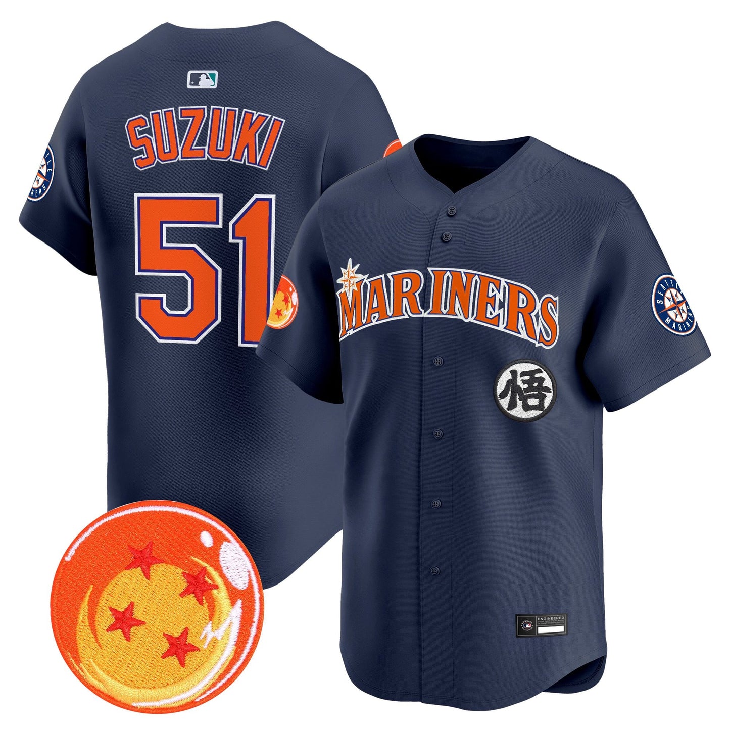 Seattle Mariners x Dragon Ball Vapor Premier Limited Jersey - All Stitched