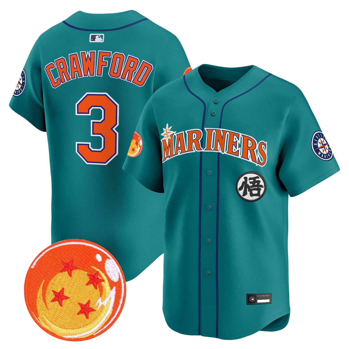 Seattle Mariners x Dragon Ball Vapor Premier Limited Jersey - All Stitched