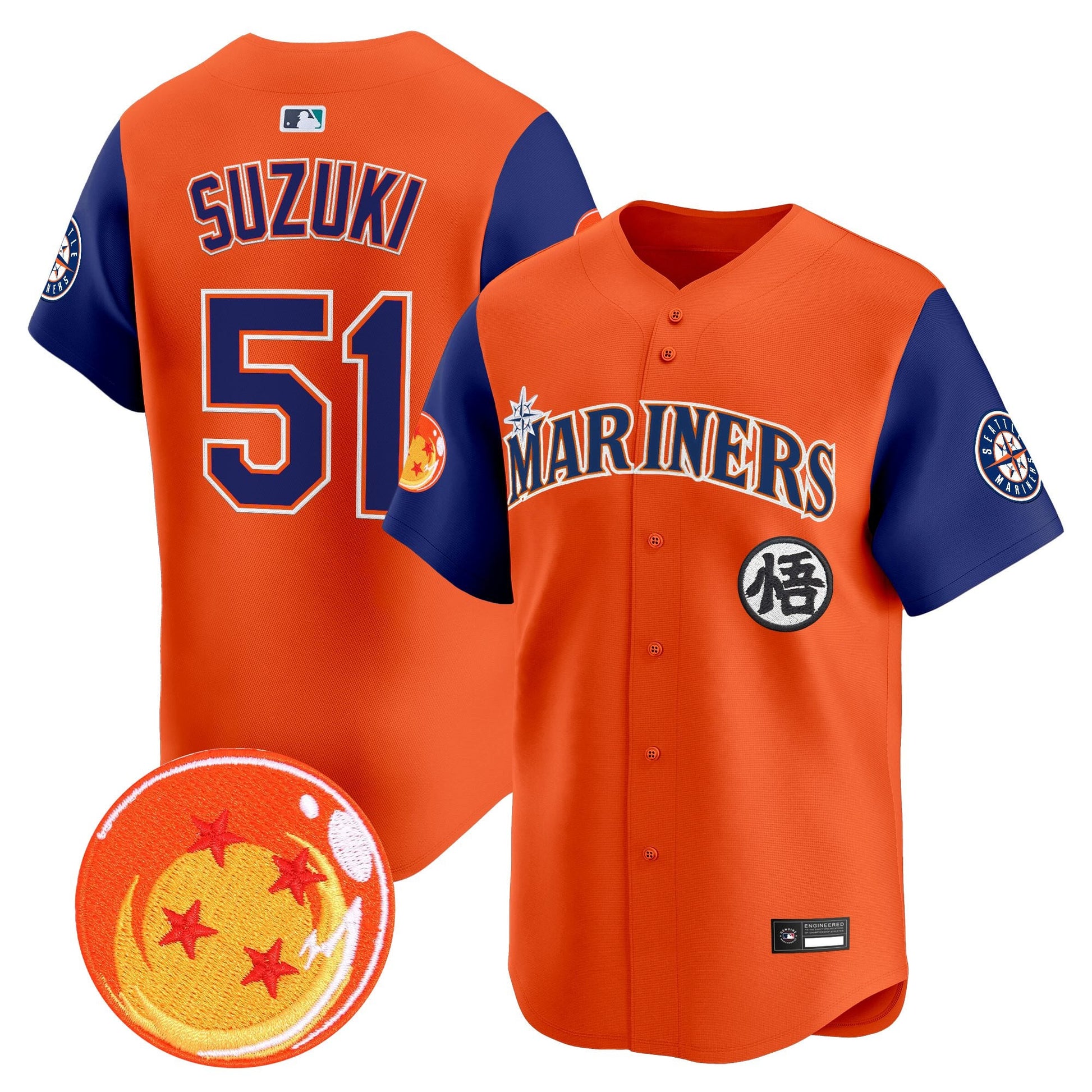 Seattle Mariners x Dragon Ball Vapor Premier Limited Jersey - All Stitched
