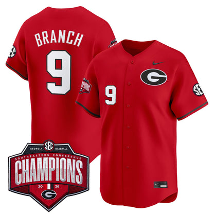 Georgia Bulldogs Baseball Southeastern Confernce Champions 2026 Vapor Premier Limited Jersey - All Stitched