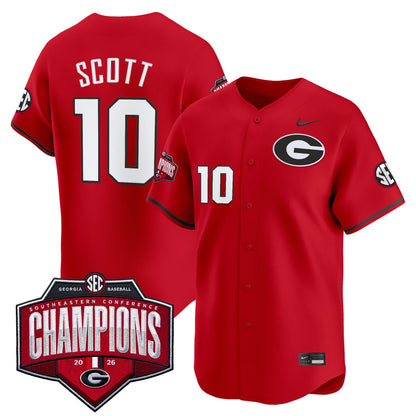 Georgia Bulldogs Baseball Southeastern Confernce Champions 2026 Vapor Premier Limited Jersey - All Stitched