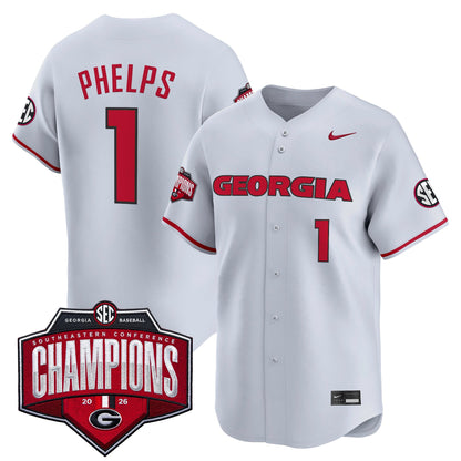 Georgia Bulldogs Baseball Southeastern Confernce Champions 2026 Vapor Premier Limited Jersey - All Stitched
