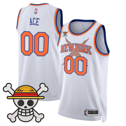 New York Knicks x One Piece Swingman Jersey- Stitched