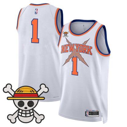 New York Knicks x One Piece Swingman Jersey- Stitched