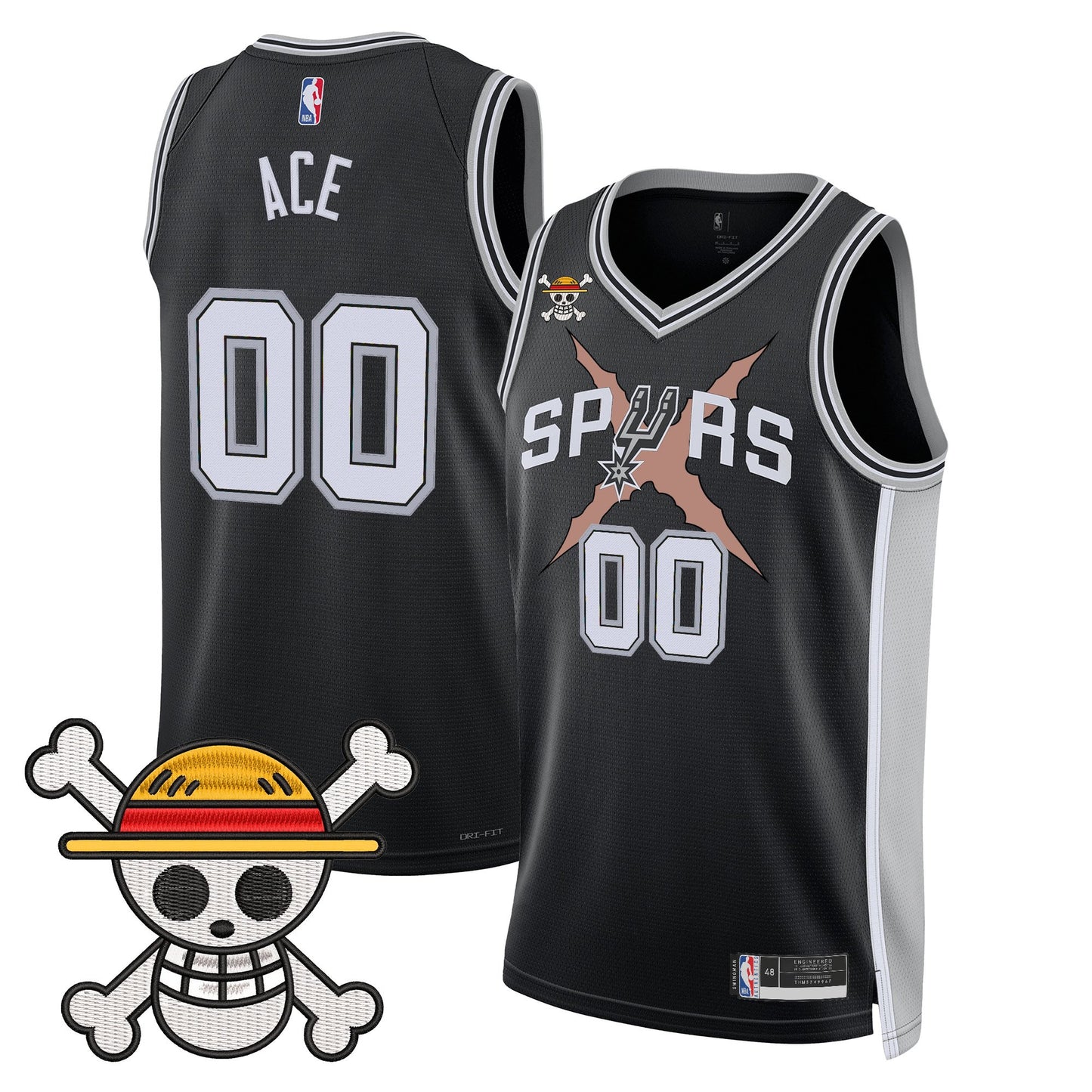 San Antonio Spurs x One Piece Jersey Collection - Stitched