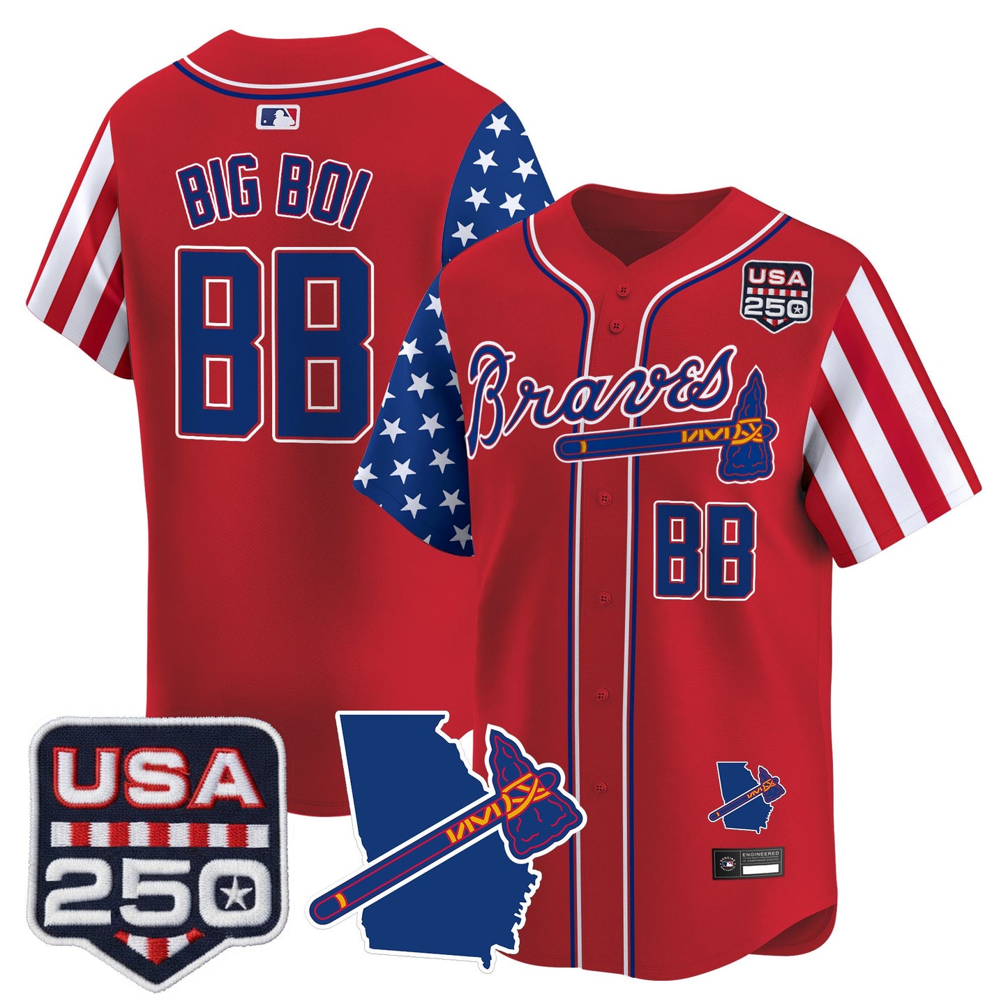 Atlanta Braves "America 250 Edition" Vapor Premier Limited Jersey - All Stitched