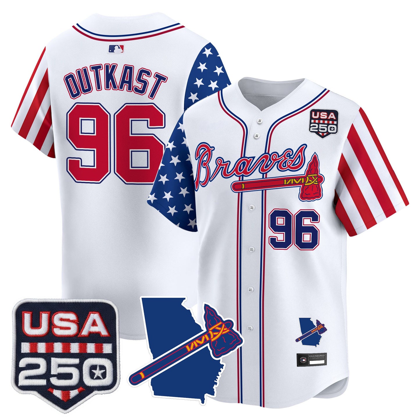 Atlanta Braves "America 250 Edition" Vapor Premier Limited Jersey - All Stitched