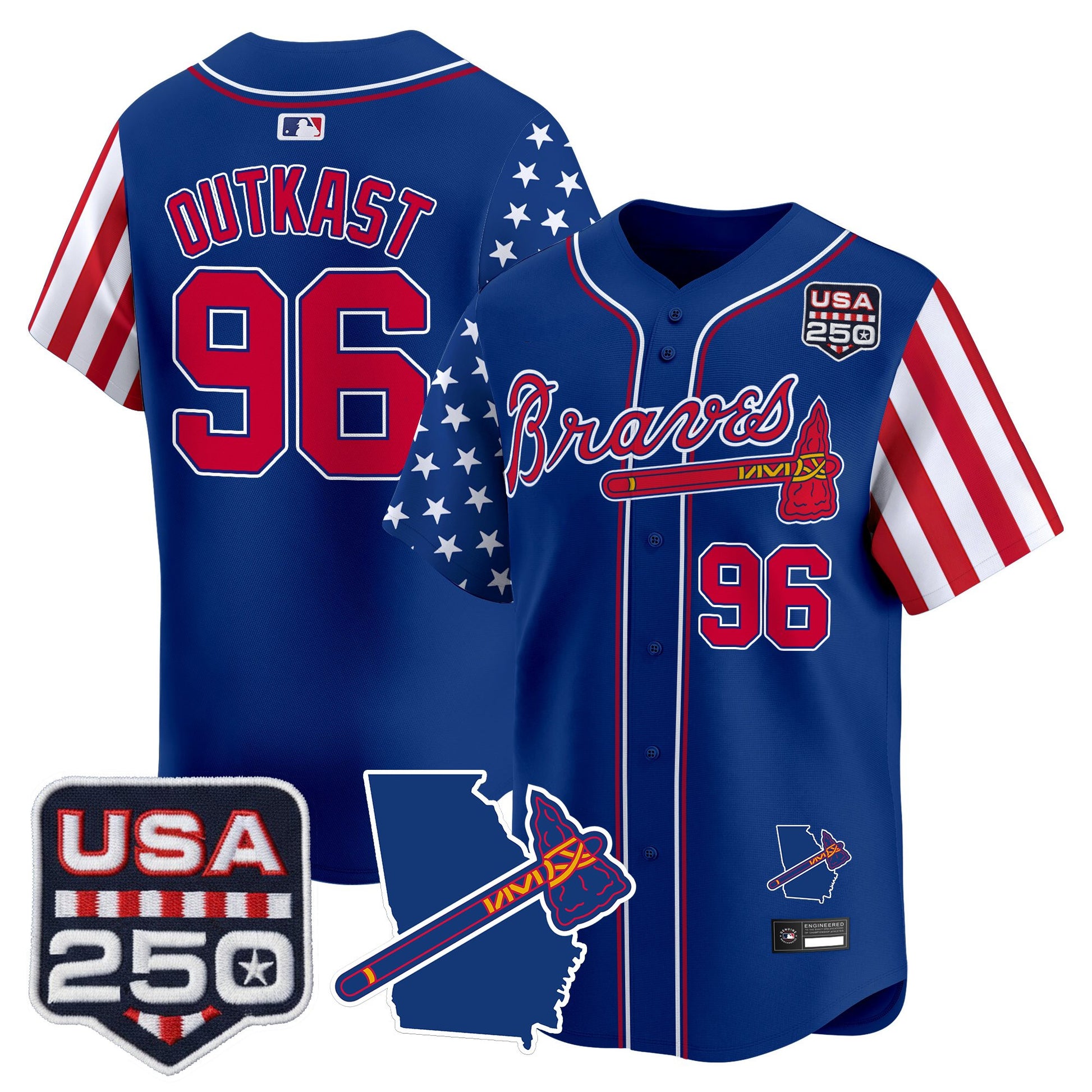 Atlanta Braves "America 250 Edition" Vapor Premier Limited Jersey - All Stitched