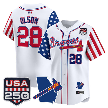 Atlanta Braves "America 250 Edition" Vapor Premier Limited Jersey - All Stitched