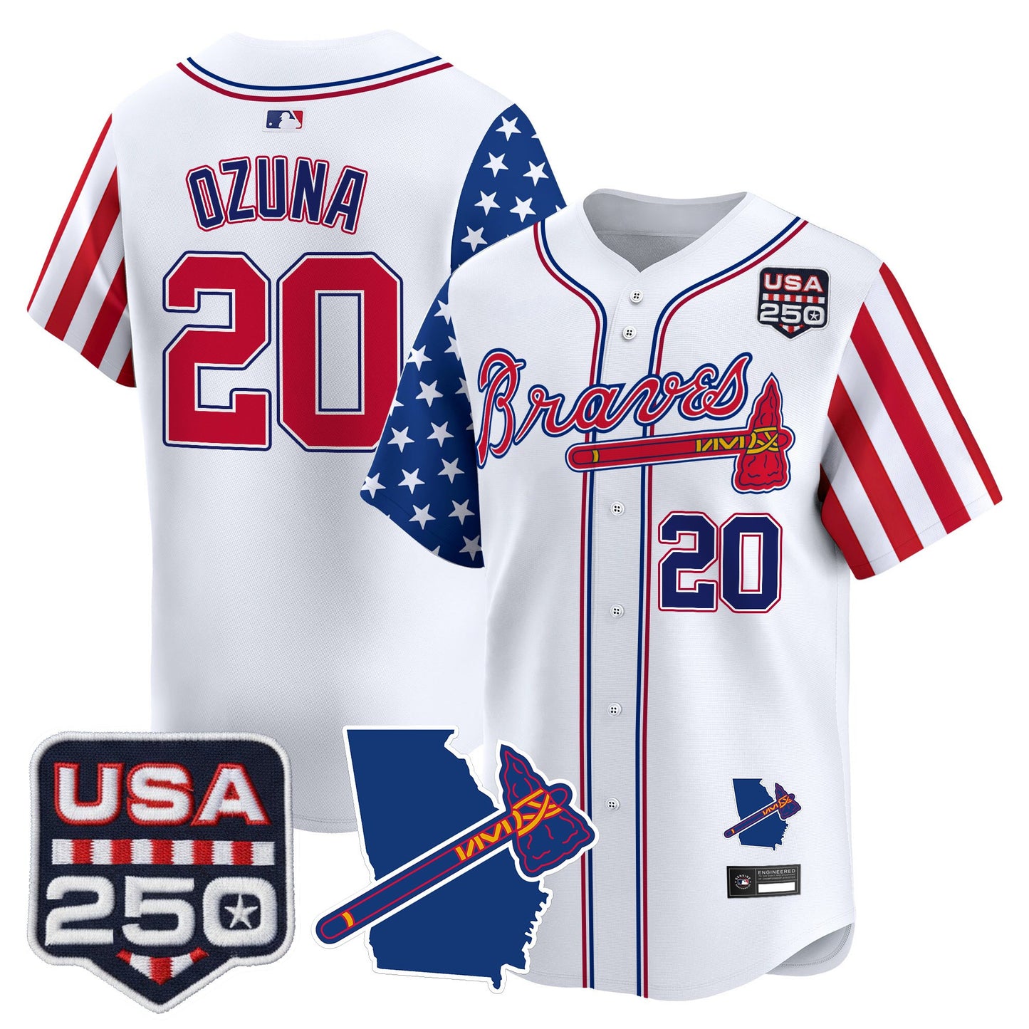 Atlanta Braves "America 250 Edition" Vapor Premier Limited Jersey - All Stitched