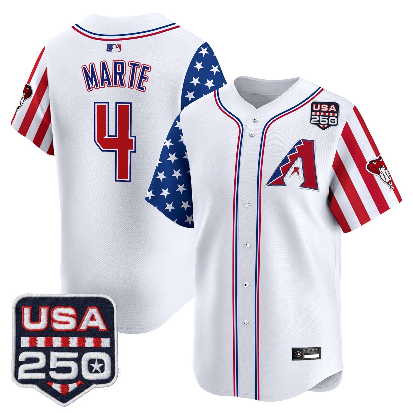 Arizona Diamondbacks "America 250 Edition" Vapor Premier Limited Jersey - All Stitched