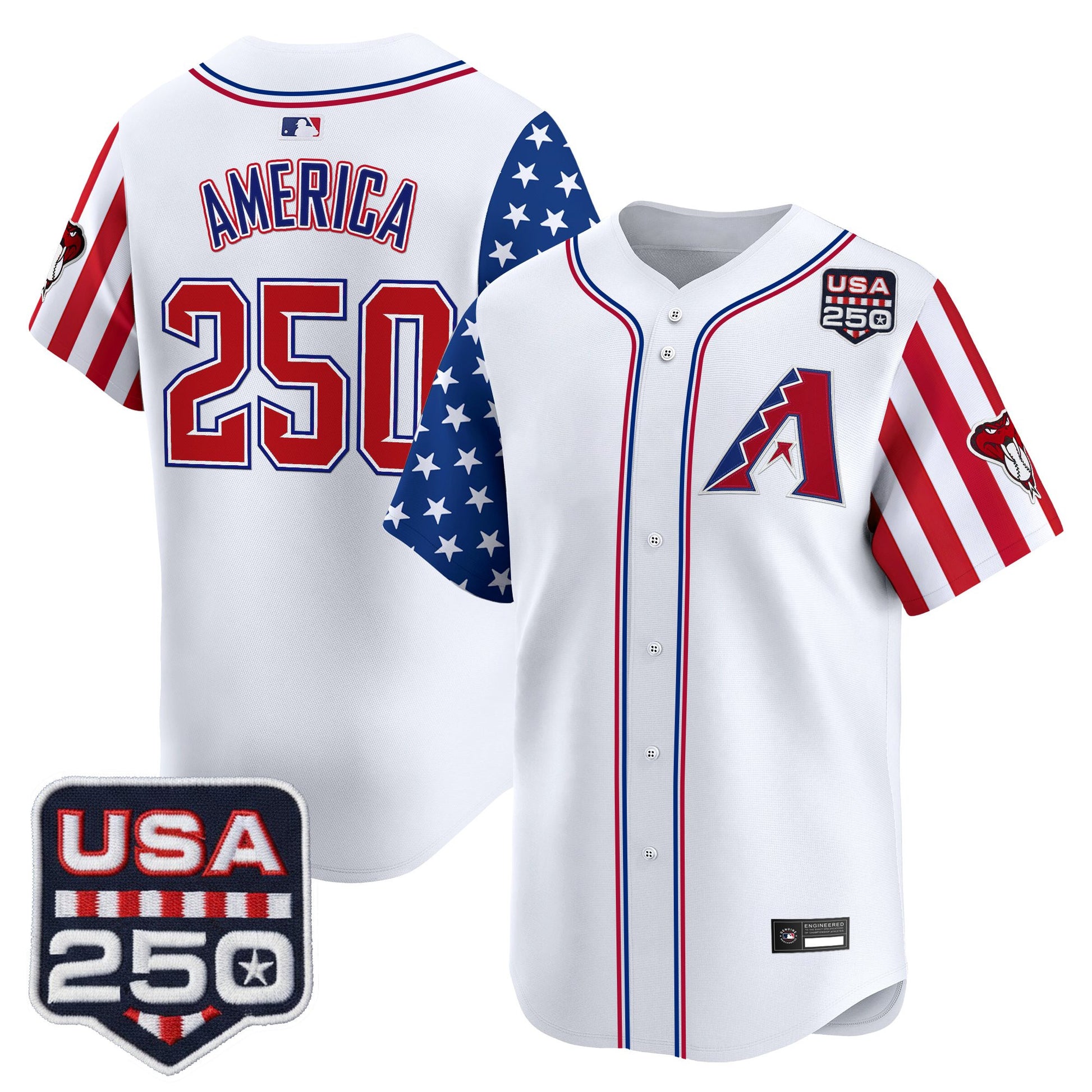 Arizona Diamondbacks "America 250 Edition" Vapor Premier Limited Jersey - All Stitched