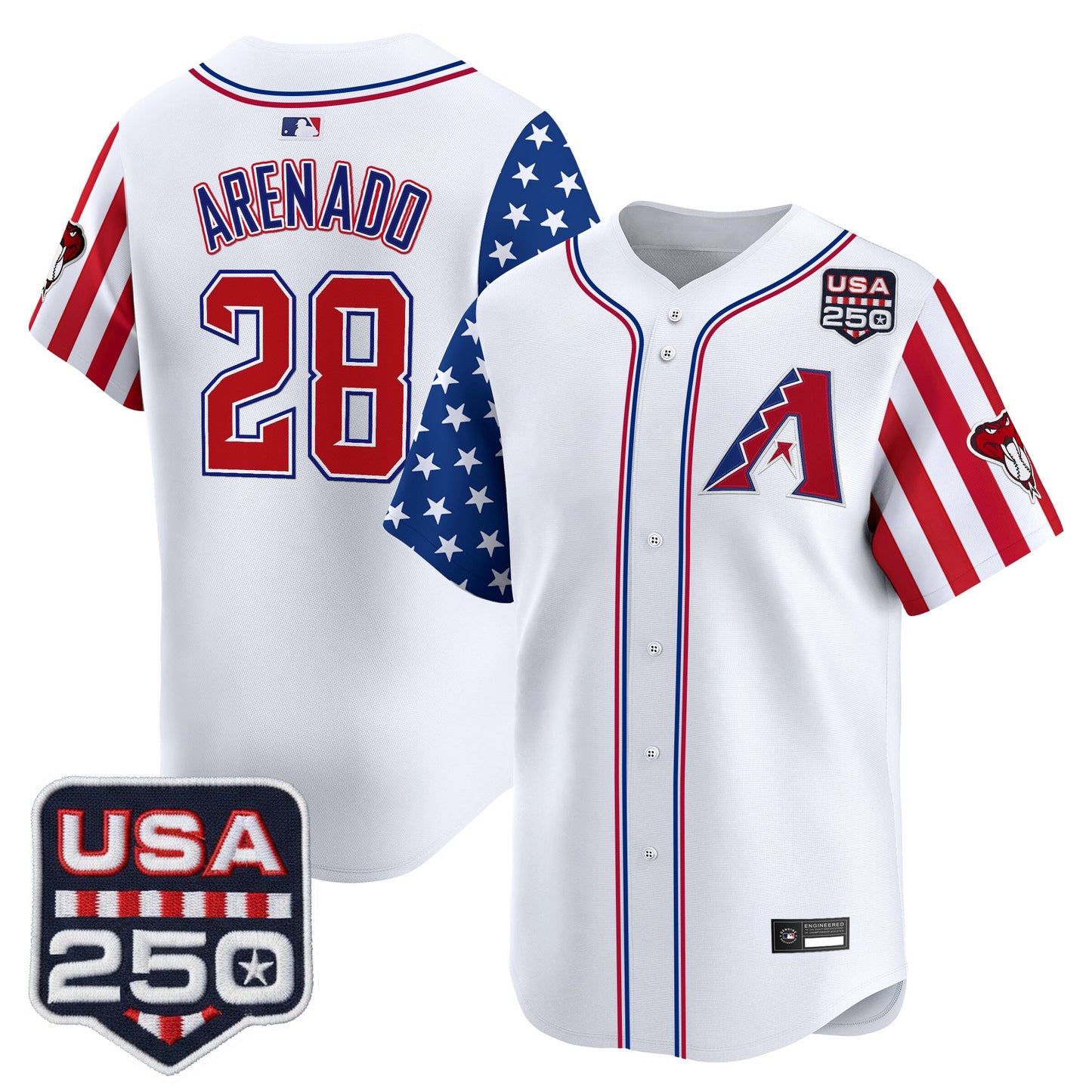 Arizona Diamondbacks "America 250 Edition" Vapor Premier Limited Jersey - All Stitched