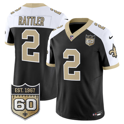 New Orleans Saints 60th Anniversary Patch Vapor Jersey - Gameday Golds Edition - All Stitched