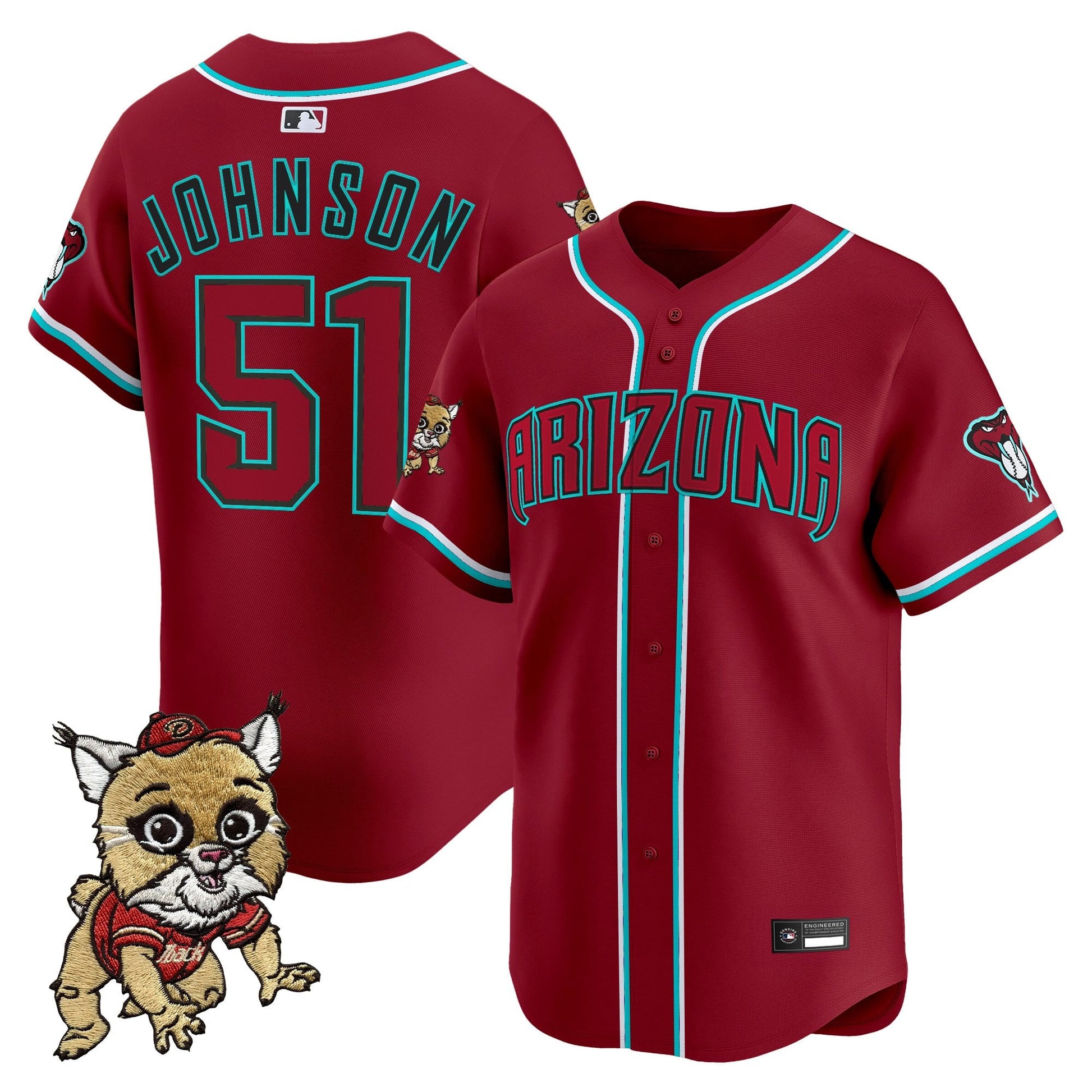 Diamondbacks Baxter The Bobcat Patch Vapor Premier Limited Jersey - All Stitched