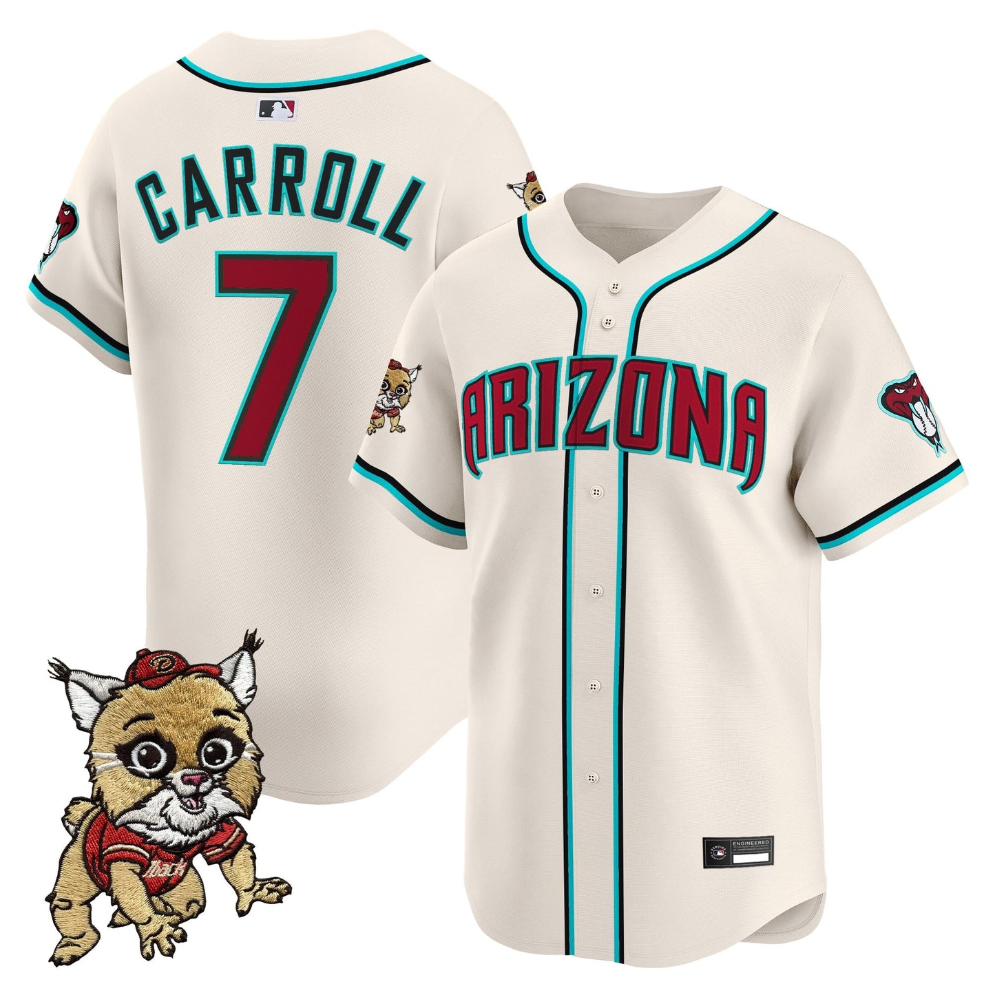 Diamondbacks Baxter The Bobcat Patch Vapor Premier Limited Jersey - All Stitched