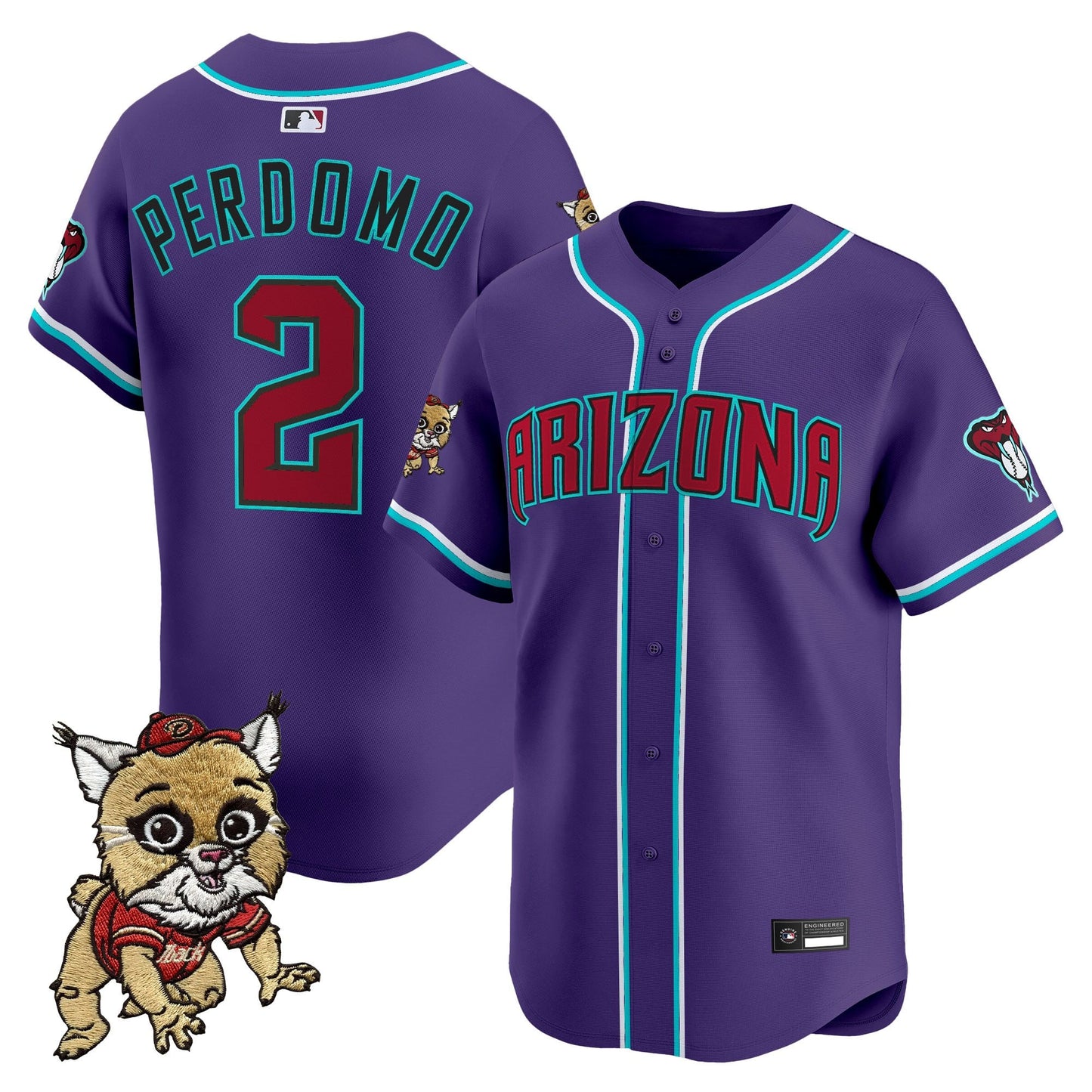 Diamondbacks Baxter The Bobcat Patch Vapor Premier Limited Jersey - All Stitched
