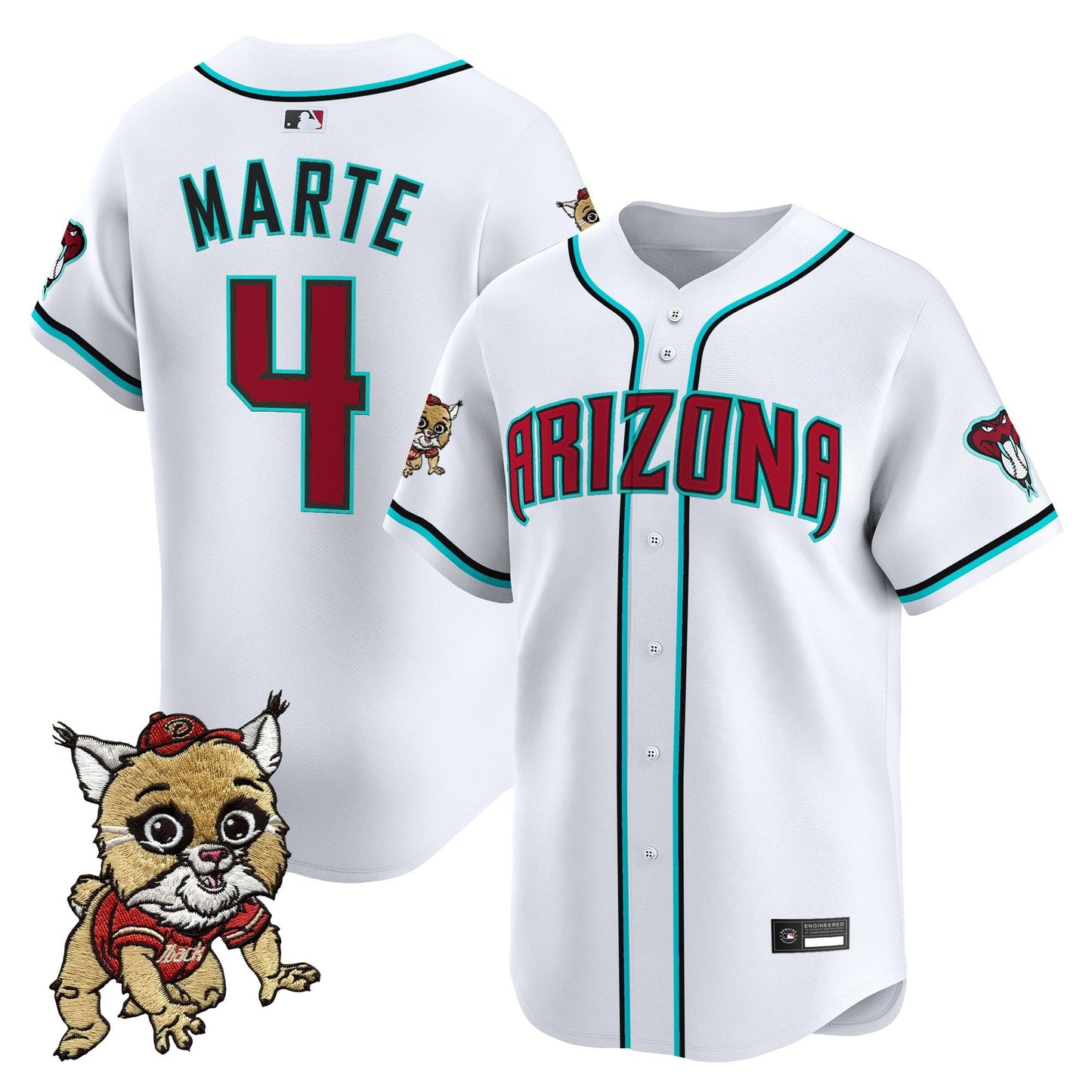 Diamondbacks Baxter The Bobcat Patch Vapor Premier Limited Jersey - All Stitched