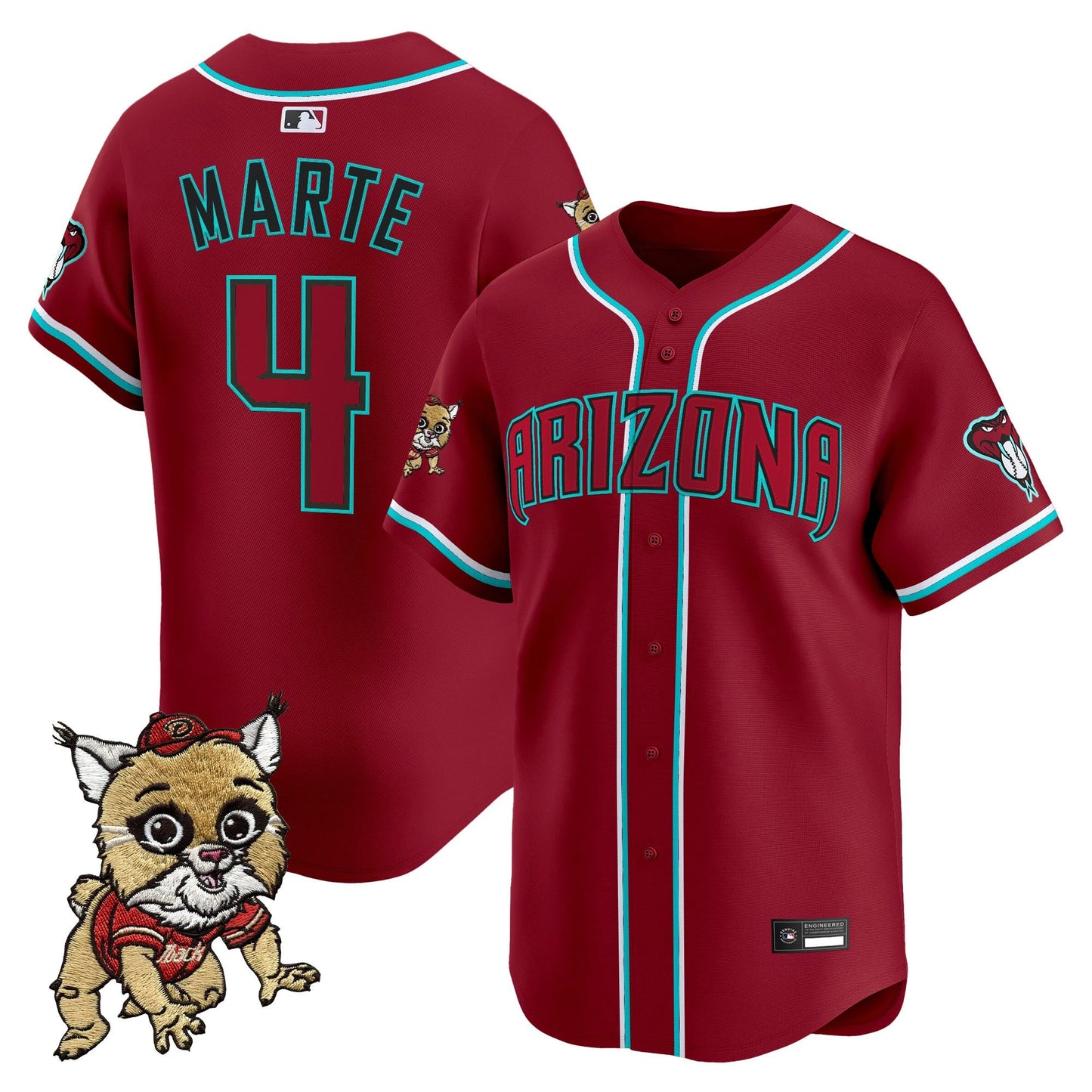 Diamondbacks Baxter The Bobcat Patch Vapor Premier Limited Jersey - All Stitched