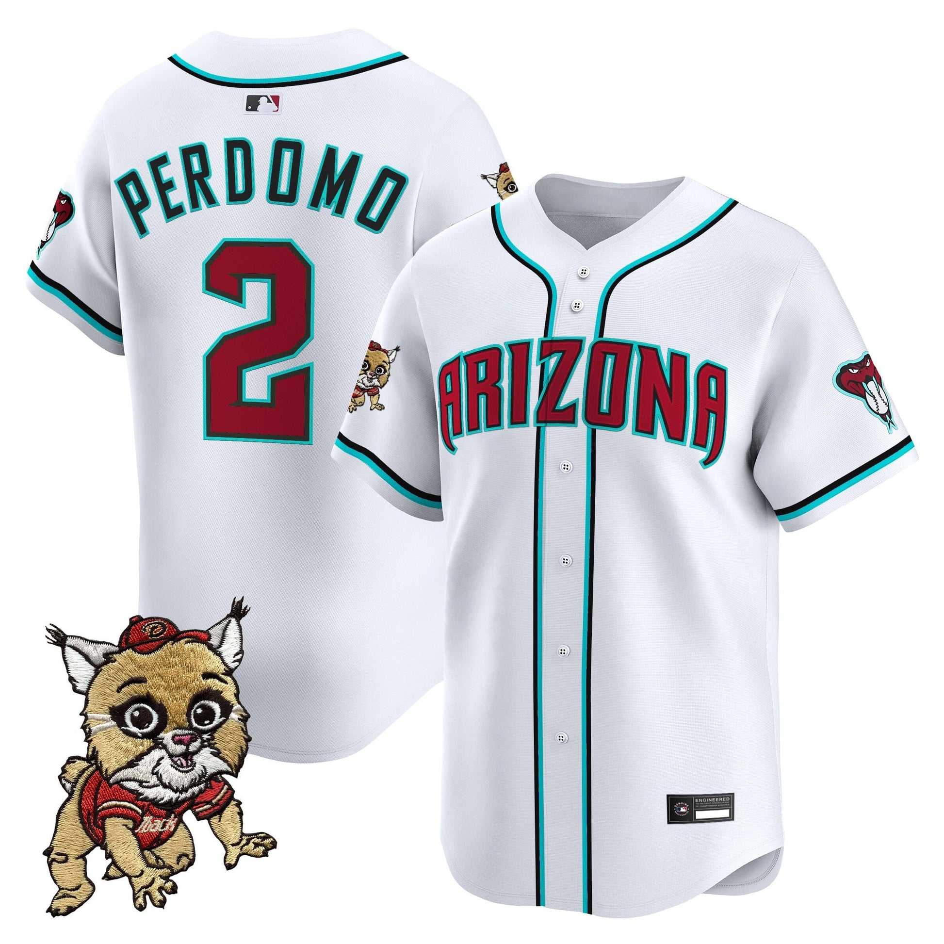 Diamondbacks Baxter The Bobcat Patch Vapor Premier Limited Jersey - All Stitched