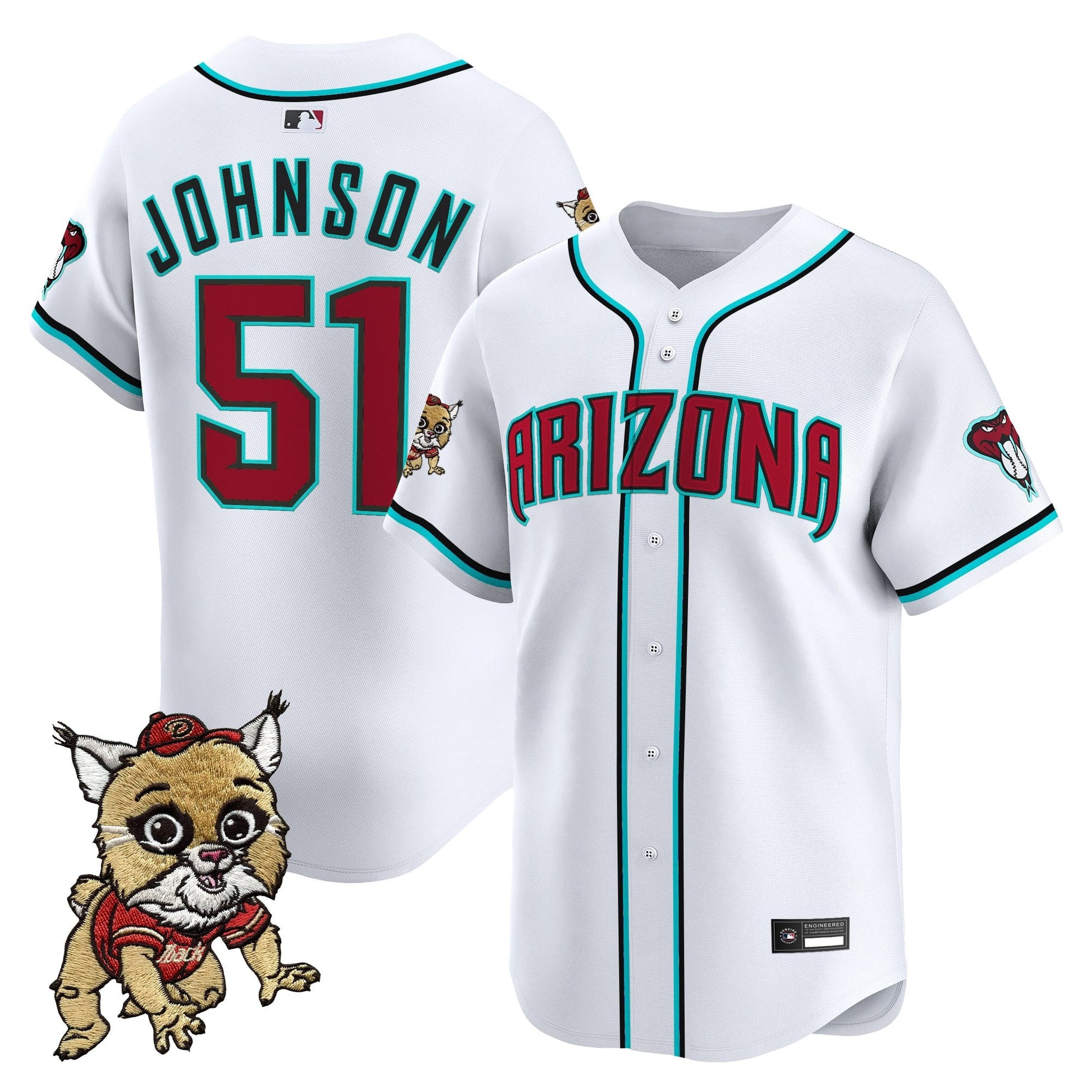 Diamondbacks Baxter The Bobcat Patch Vapor Premier Limited Jersey - All Stitched