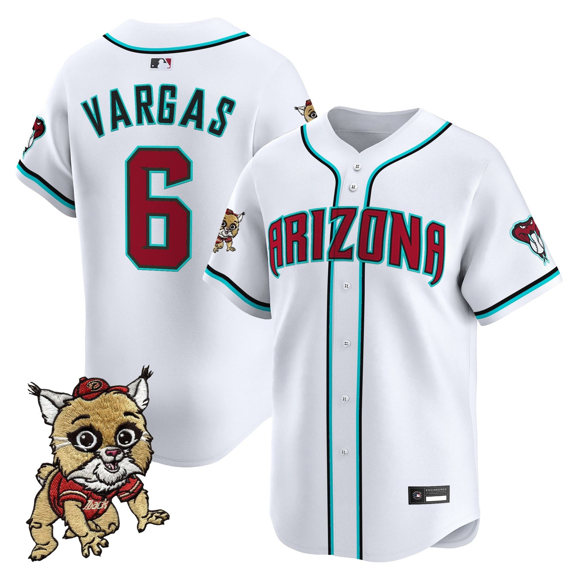 Diamondbacks Baxter The Bobcat Patch Vapor Premier Limited Jersey - All Stitched