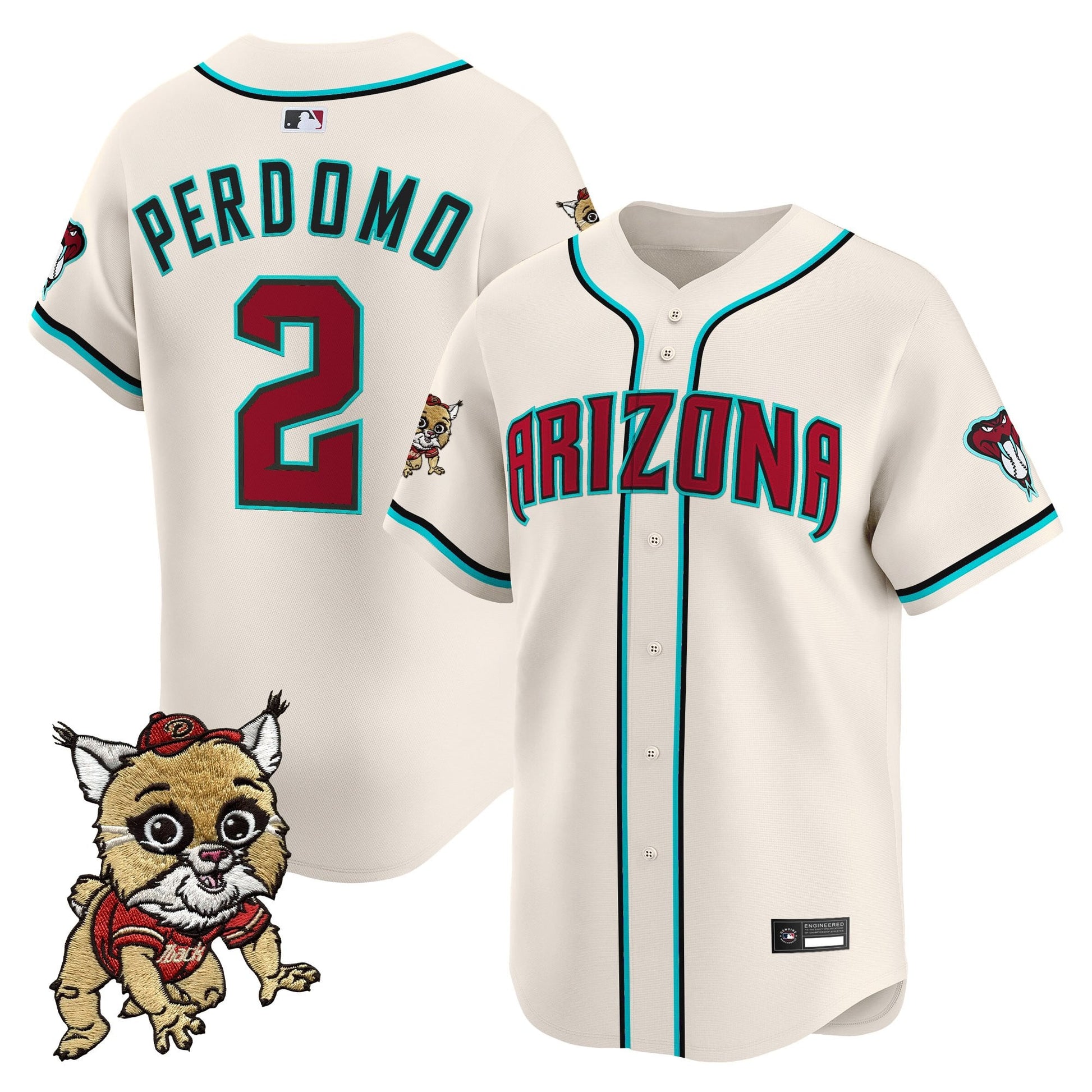 Diamondbacks Baxter The Bobcat Patch Vapor Premier Limited Jersey - All Stitched