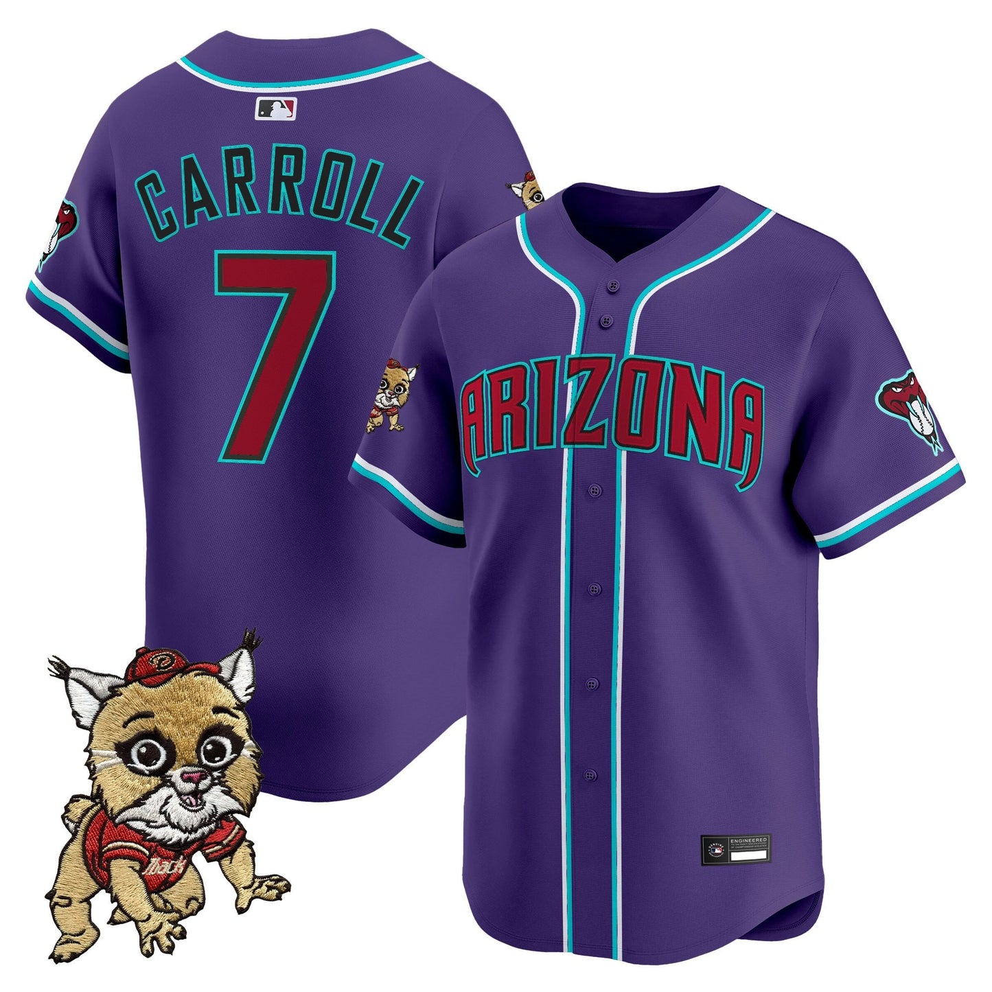Diamondbacks Baxter The Bobcat Patch Vapor Premier Limited Jersey - All Stitched