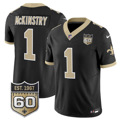 New Orleans Saints 60th Anniversary Patch Vapor Jersey - Gameday Golds Edition - All Stitched