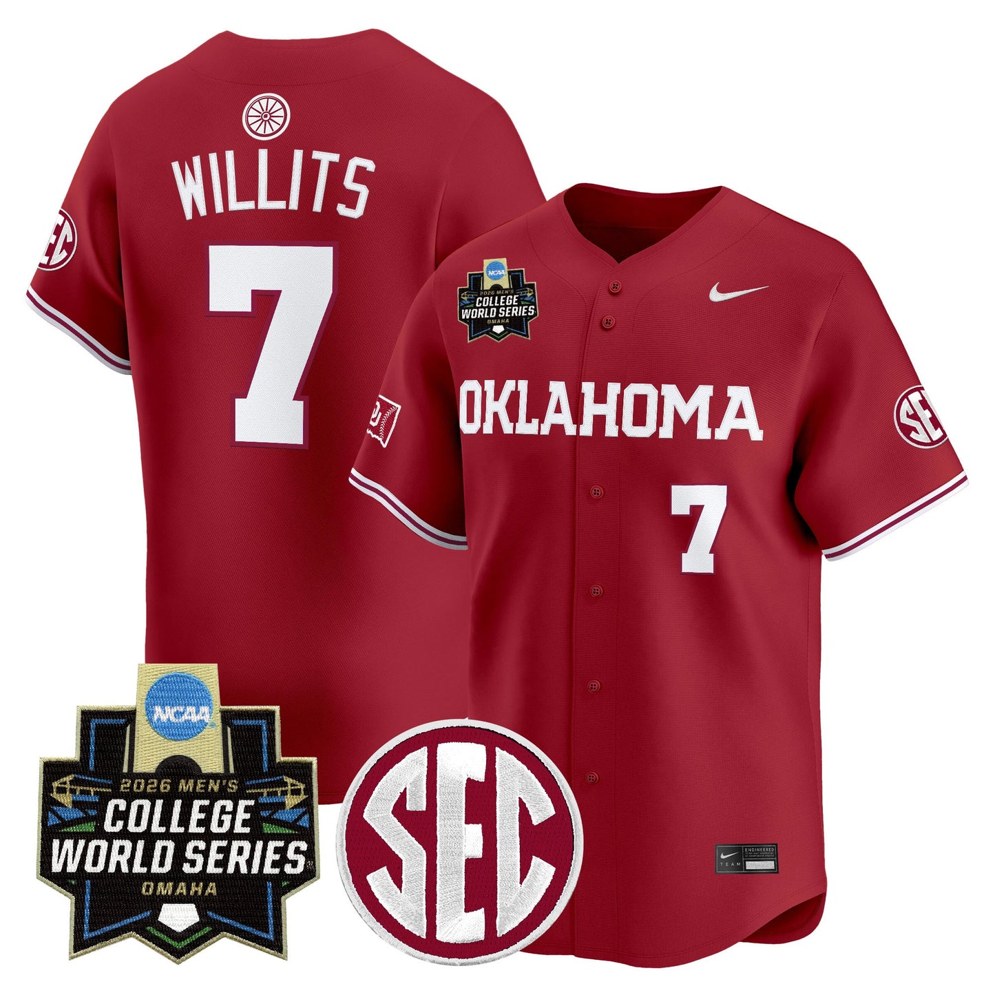 Oklahoma Sooners 2026 World Series Vapor Premier Limited Jersey - All Stitched
