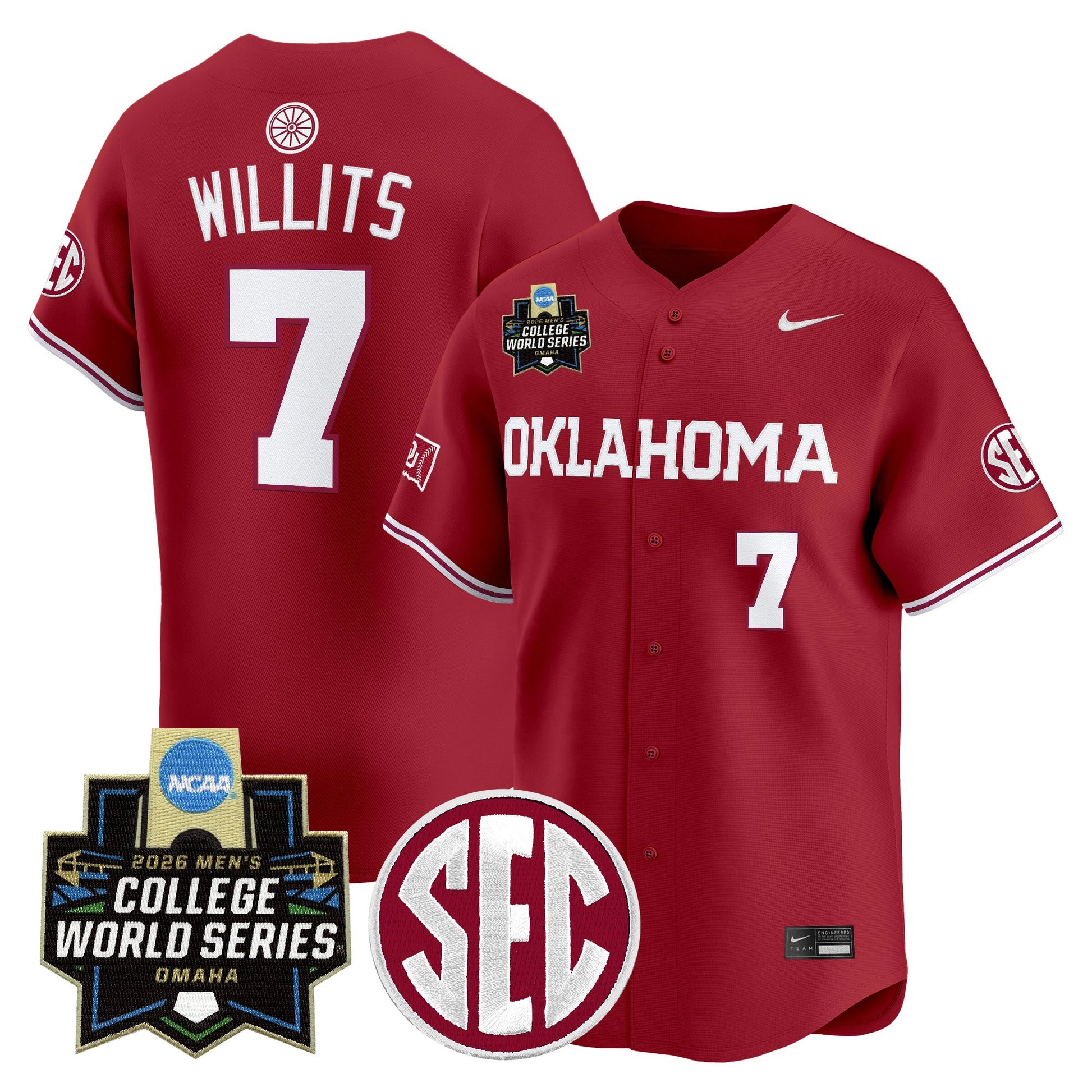 Oklahoma Sooners 2026 World Series Vapor Premier Limited Jersey - All Stitched