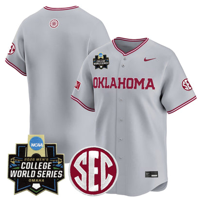 Oklahoma Sooners 2026 World Series Vapor Premier Limited Jersey - All Stitched