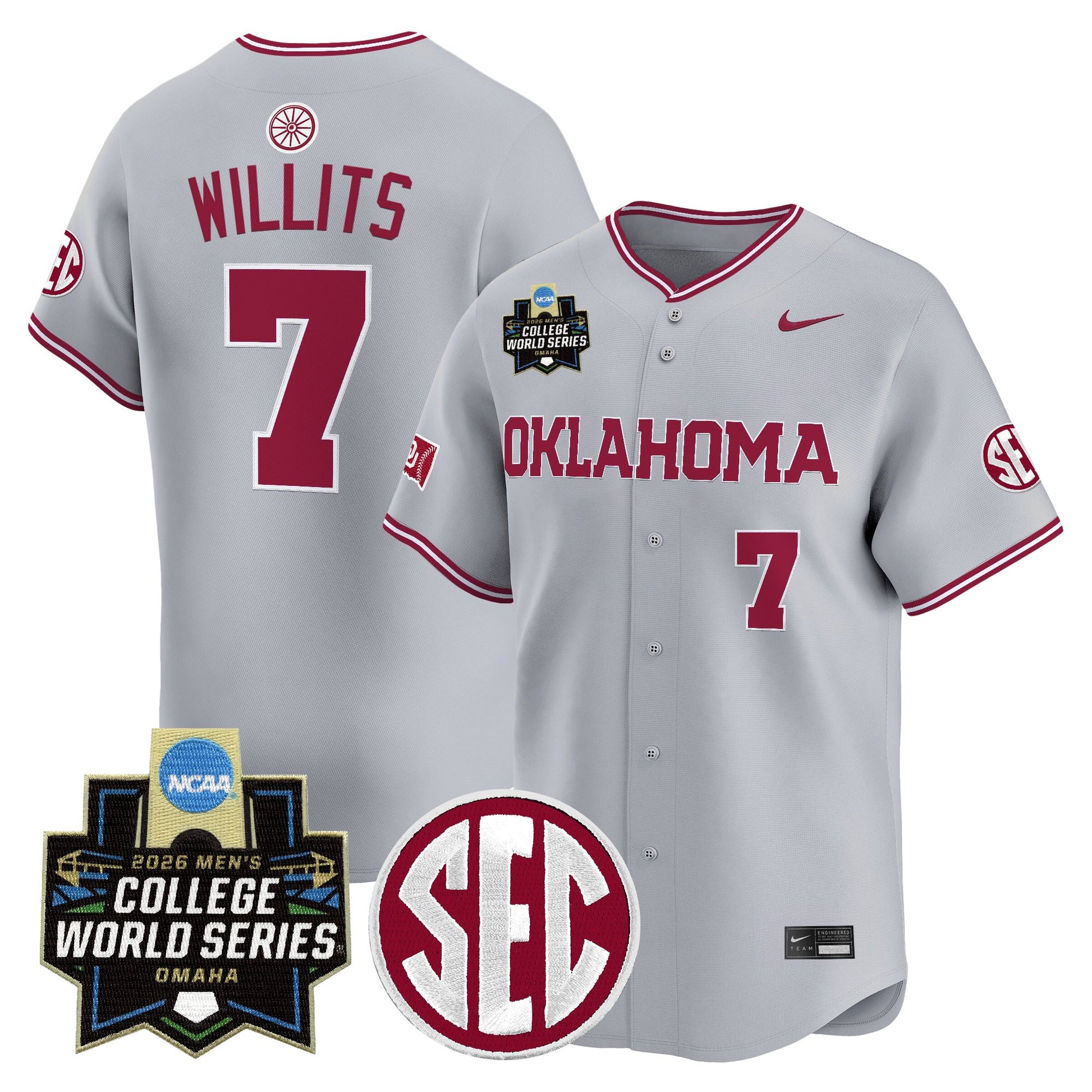 Oklahoma Sooners 2026 World Series Vapor Premier Limited Jersey - All Stitched
