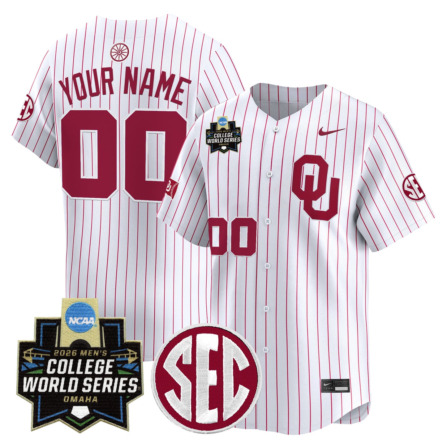 Oklahoma Sooners 2026 World Series Vapor Premier Limited Custom Jersey - All Stitched