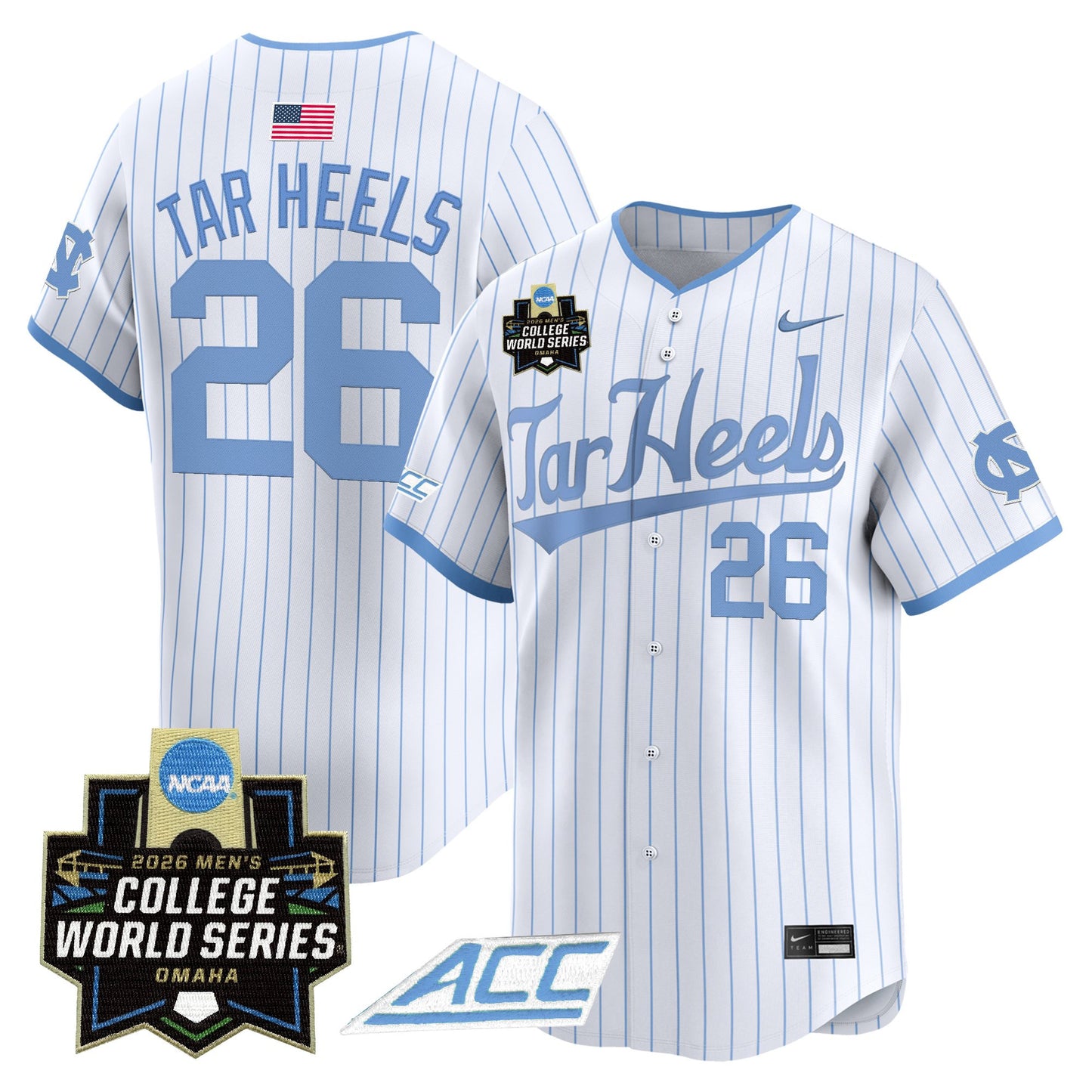North Carolina Tar Heels 2026 World Series Vapor Premier Limited Jersey - All Stitched