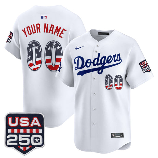 Los Angeles Dodgers USA 250 Fourth of July Vapor Premier Limited Custom Jersey - All Stitched