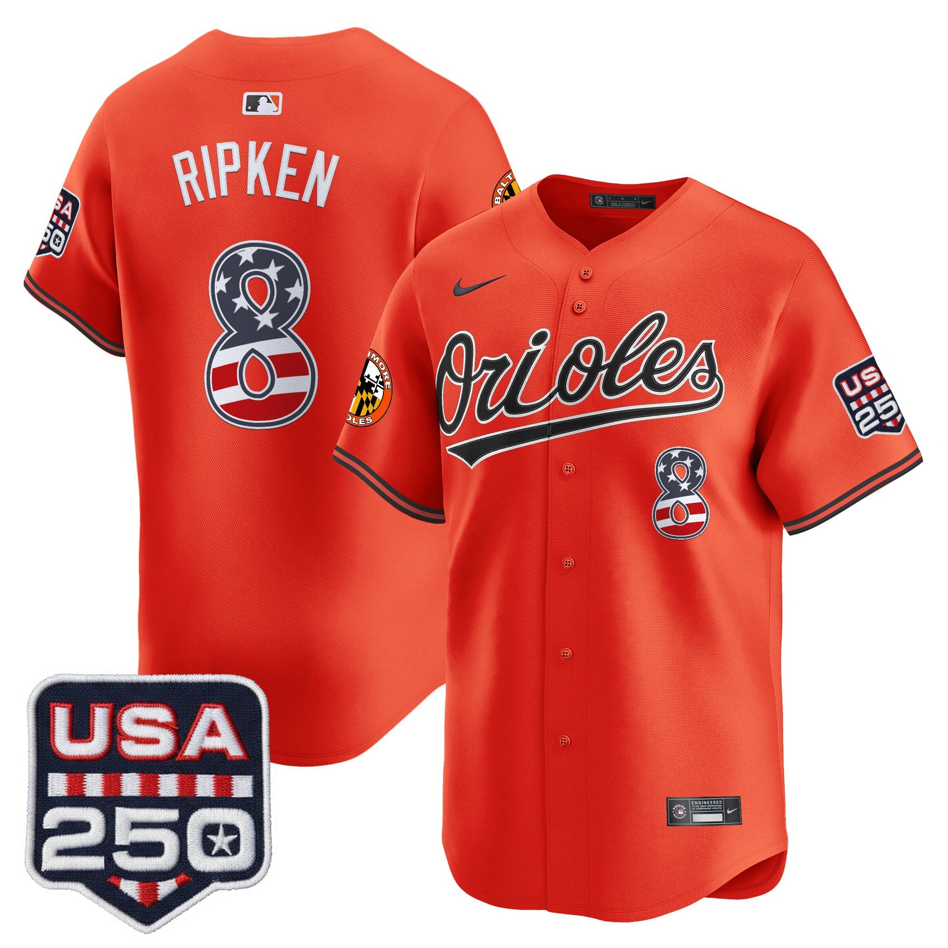 Baltimore Orioles USA 250 Fourth of July Vapor Premier Limited Jersey - All Stitched