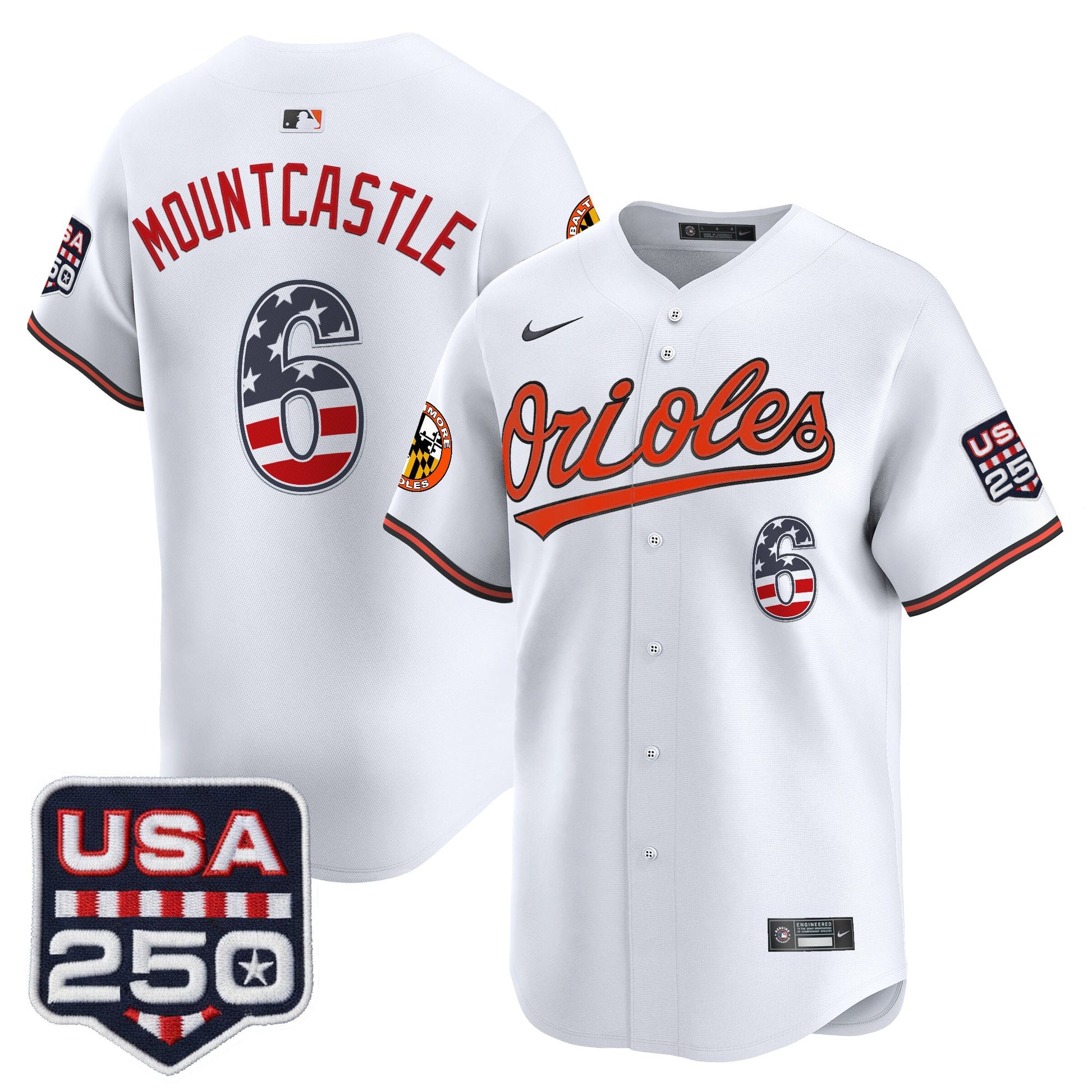 Baltimore Orioles USA 250 Fourth of July Vapor Premier Limited Jersey - All Stitched
