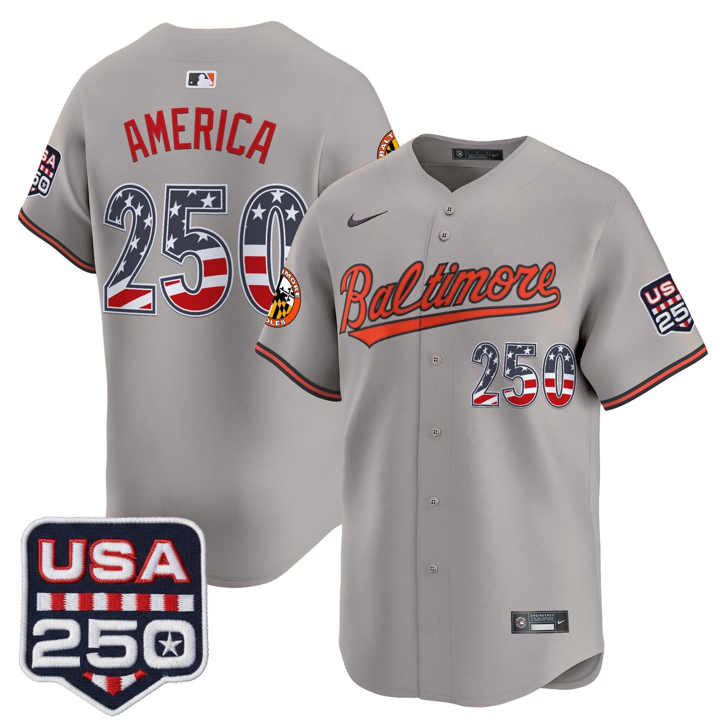 Baltimore Orioles USA 250 Fourth of July Vapor Premier Limited Jersey - All Stitched