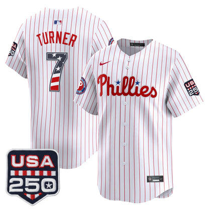 Philadelphia Phillies USA 250 Fourth of July Vapor Premier Limited Jersey - All Stitched