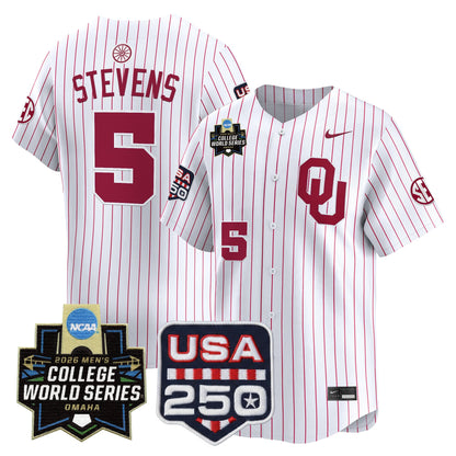 Oklahoma Sooners 2026 World Series Vapor Premier Limited Jersey - 250 America Patch - All Stitched