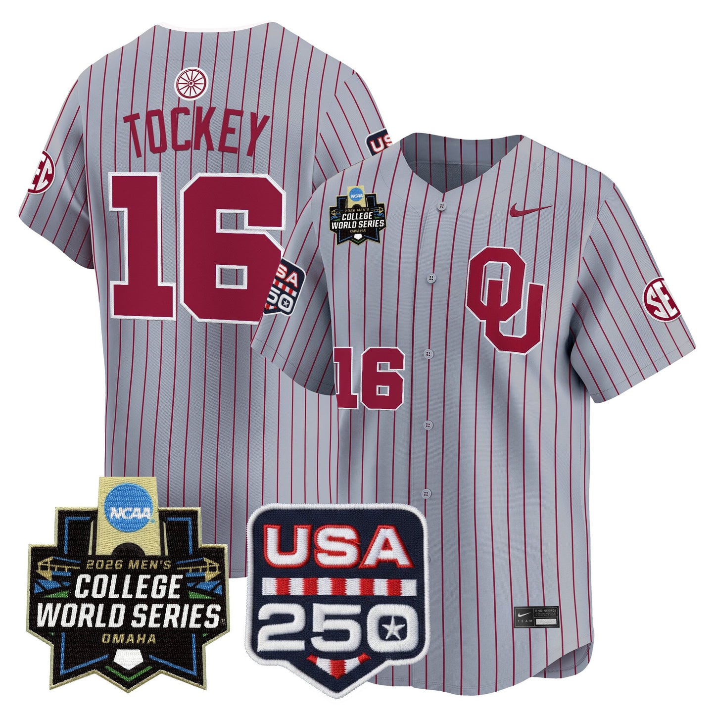 Oklahoma Sooners 2026 World Series Vapor Premier Limited Jersey - 250 America Patch - All Stitched