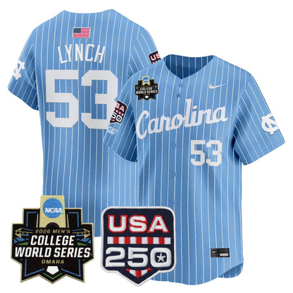 North Carolina Tar Heels 2026 World Series Vapor Premier Limited Jersey - 250 America Patch - All Stitched