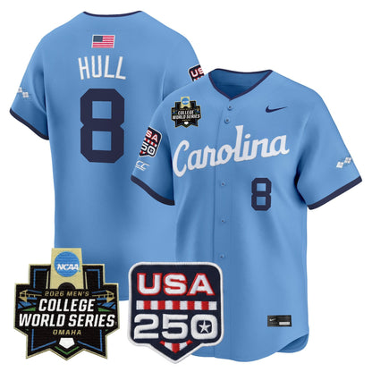 North Carolina Tar Heels 2026 World Series Vapor Premier Limited Jersey - 250 America Patch - All Stitched