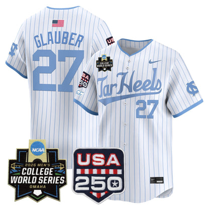 North Carolina Tar Heels 2026 World Series Vapor Premier Limited Jersey - 250 America Patch - All Stitched