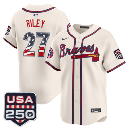 Atlanta Braves USA 250 Fourth of July Vapor Premier Limited Jersey - All Stitched