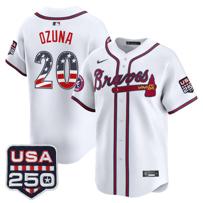 Atlanta Braves USA 250 Fourth of July Vapor Premier Limited Jersey - All Stitched