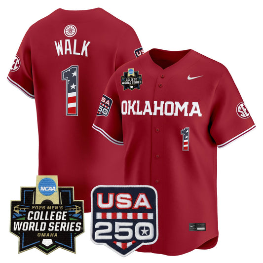 Oklahoma Sooners USA 250 Fourth of July Vapor Premier Limited Jersey - 2026 World Series Patch - All Stitched