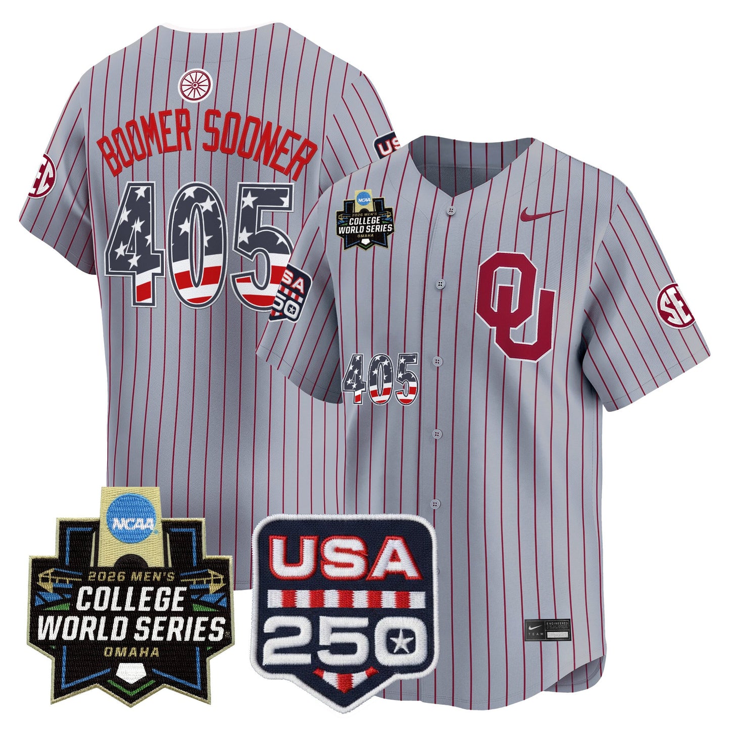 Oklahoma Sooners USA 250 Fourth of July Vapor Premier Limited Jersey - 2026 World Series Patch - All Stitched
