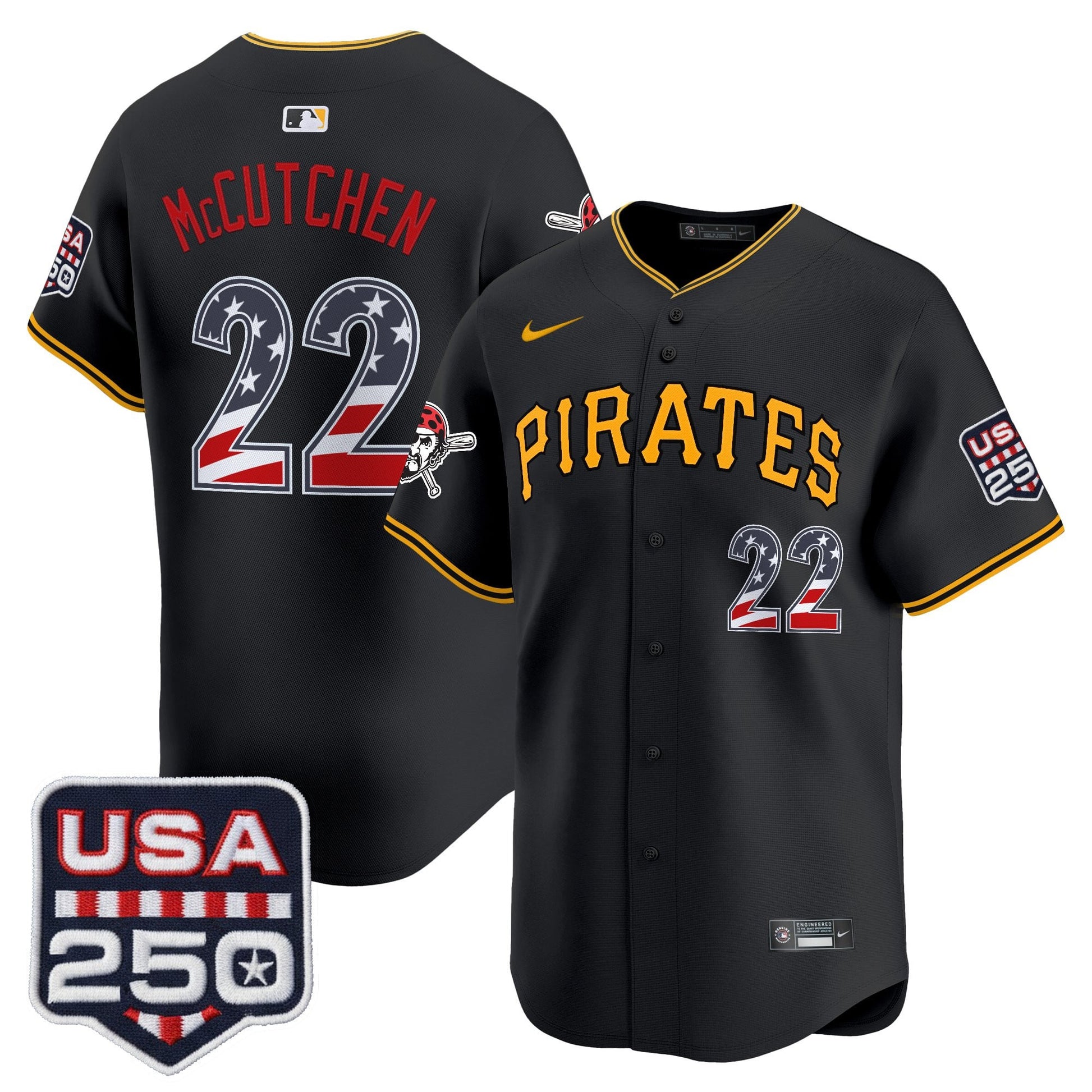 Pittsburgh Pirates USA 250 Fourth of July Vapor Premier Limited Jersey - All Stitched